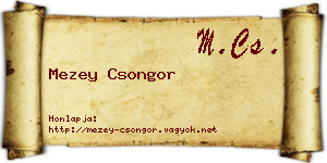 Mezey Csongor névjegykártya